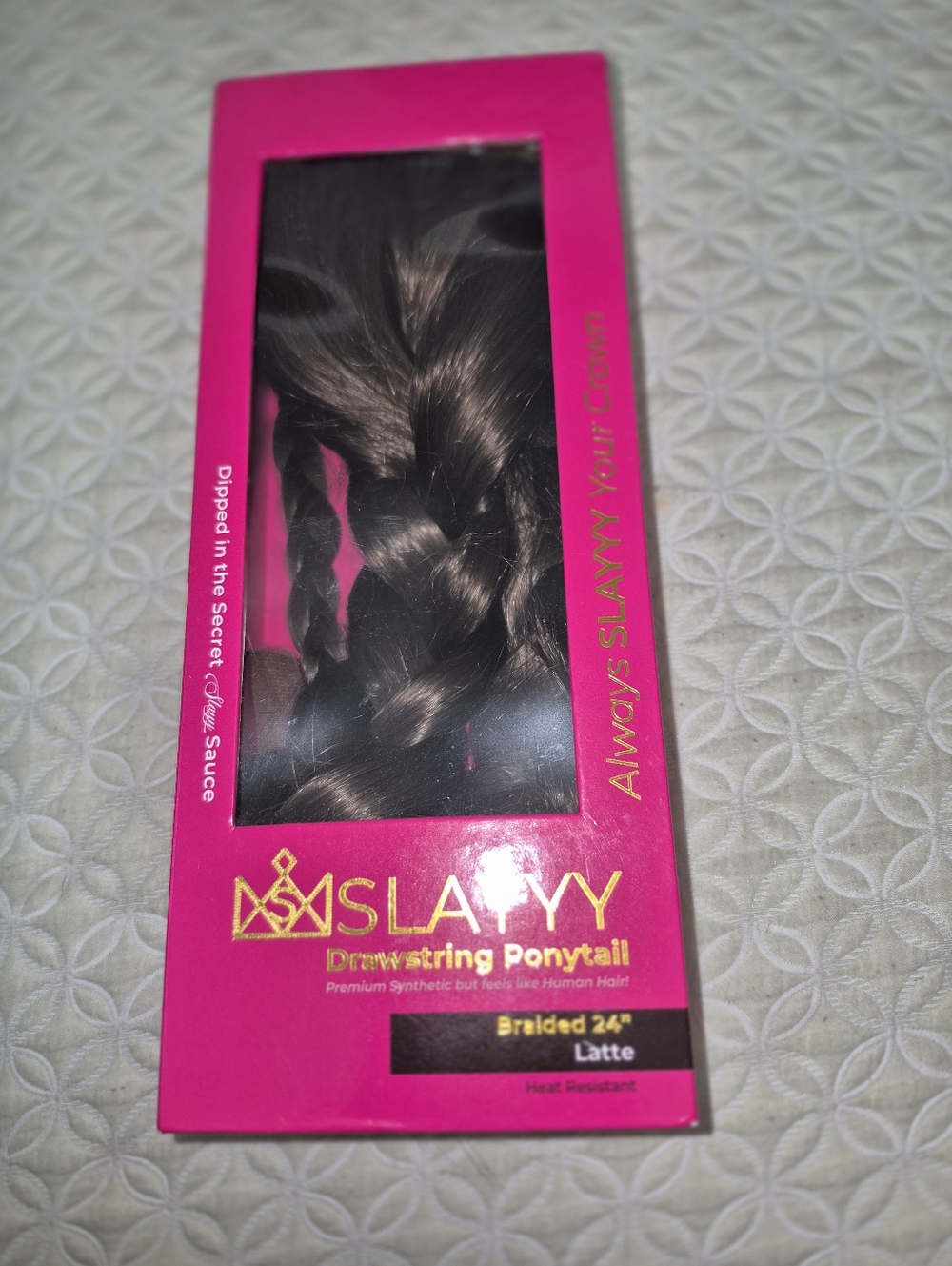 Drawstring Braided Ponytail 24" – Latte Brown